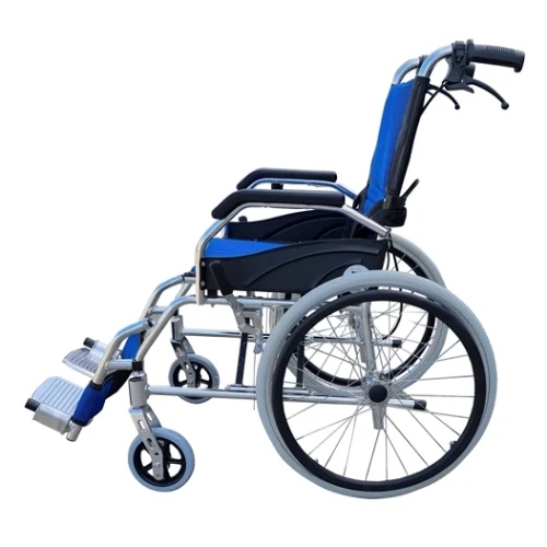Light Manual Compact Aluminium Wheelchair with Foldable Backrest and Attendant Handbrakes-FREEWHEELS-4 Light Manual Compact Aluminium Wheelchair with Foldable Backrest and Attendant Handbrakes-FREEWHEELS