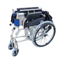 Light Manual Compact Aluminium Wheelchair with Foldable Backrest and Attendant Handbrakes-FREEWHEELS