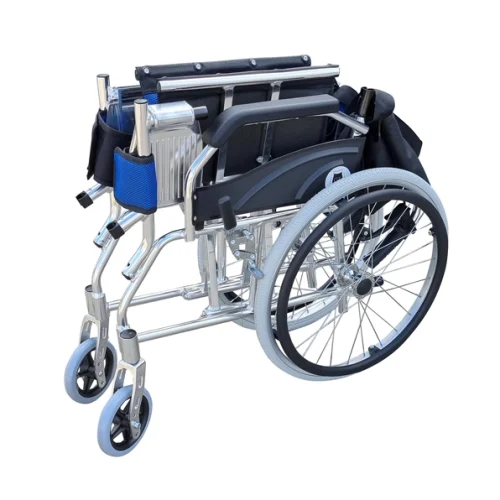 Light Manual Compact Aluminium Wheelchair with Foldable Backrest and Attendant Handbrakes-FREEWHEELS-7 Light Manual Compact Aluminium Wheelchair with Foldable Backrest and Attendant Handbrakes-FREEWHEELS