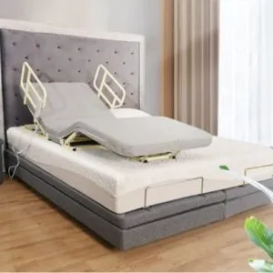 Electric Single Mattress with Adjustable Backrest with Side Rails