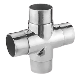 Four Way Stainless Steel Seamless Elbow Stair Handrail 50.8mm Connector Bracket