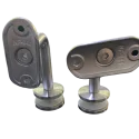 2X PIECES 90 Degree Stainless Steel Glass Mounted Bracket with Adjustable Base Height and Top Angle