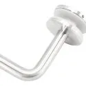 2X PIECES 90 Degree Stainless Steel Glass Mounted Bracket with Adjustable Base Height and Top Angle