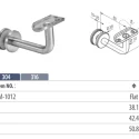 2X PIECES 90 Degree Stainless Steel Glass Mounted Bracket with Adjustable Base Height and Top Angle