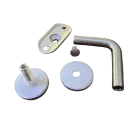 2X PIECES 90 Degree Stainless Steel Glass Mounted Bracket with Adjustable Base Height and Top Angle