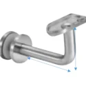 2X PIECES 90 Degree Stainless Steel Glass Mounted Bracket with Adjustable Base Height and Top Angle