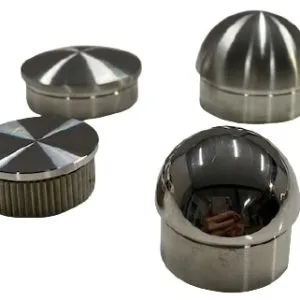 2X PIECES STAINLESS STEEL ROUND END CAP TUBE Fitting