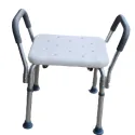 Shower Chair Stool with adjustable removable Back and Hand Rest