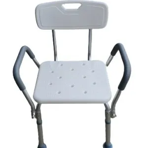Shower Chair Stool with adjustable removable Back and Hand Rest