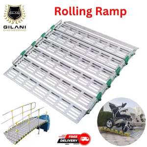Simply Walk Heavy Duty Aluminium Rolling Ramp Max 500kg with 916mm wide LY36D Silver
