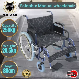 Bariatric Manual Wheelchair 250kg Australia | Wide Seat Self-Propelled