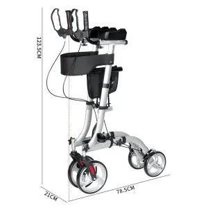 4 Wheel rollator with Armrest Support deluxe folding walking frame for elderly and disability with 135 kg Weight Capacity