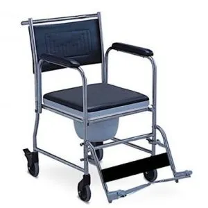 Portable Shower Commode Chair with Wheels 3-in-1 Bathroom & Toilet Chair