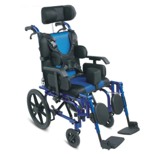 Statically Crash Tested Tilt and Reclining Wheelchair with Integrated Tie-Down Points for Adults