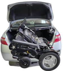 Foldable Wheelchair Boot Hoist: Best Wheelchair Boot Hoist for Compact Vehicles BT-60 Foldable wheelchair hoist stored in car boot space