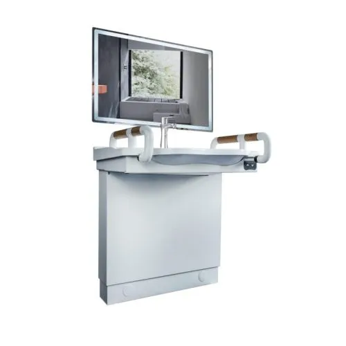 Accessible Powered Lifting Sink with Drawable Style Faucet: Great for the Elderly-Shengledi