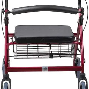 Steel Bariatric Mobility Rollator Walker Extra Wide Portable Easy Assembly and Secure Locking Mechanism