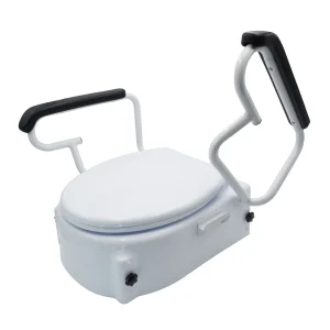 Adjustable Toilet Seat Raiser with Flip up Arm Rests Easy Installations