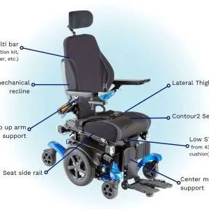 B7 Power Wheelchair for Adults: Multi-drive Options with ICON Control System-Scripted Crash Tested Wheelchair