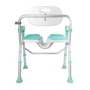 Foldable Shower Chair with Arms | Adjustable Anti-Slip Bathroom Seat