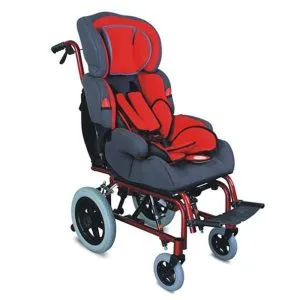 Red-Ultralight-Aluminum-Pediatric-Wheelchair