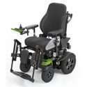 a black and green electric wheelchair