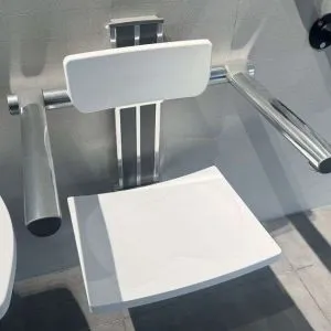 Wall Mounted Shower Chair With Backrest And Armrest