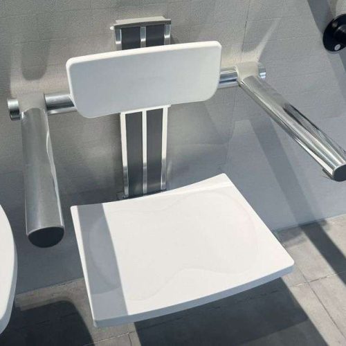 Wall Mounted Shower Chair With Backrest And Armrest