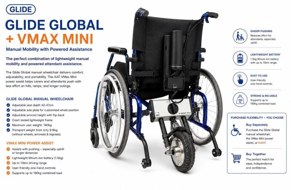 Glide Global wheelchair with VMax Mini