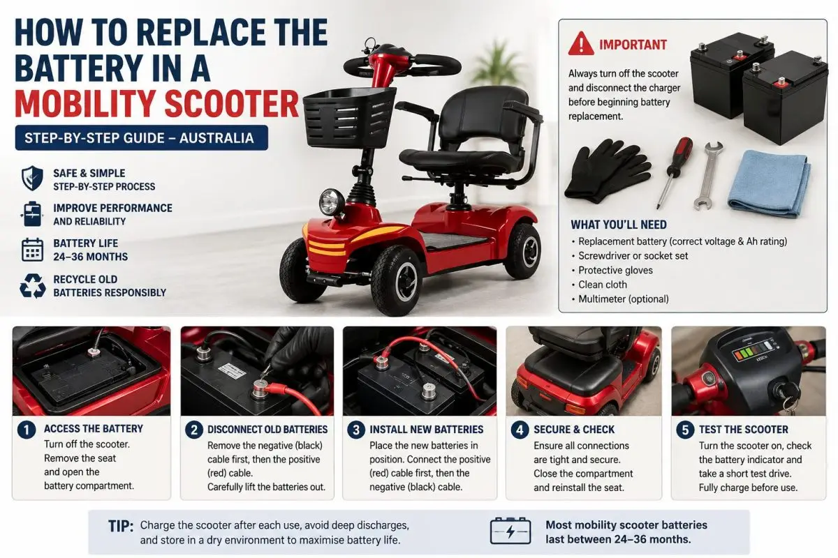 How To Replace The Battery In A Mobility Scooter (Step-By-Step Guide – Australia)