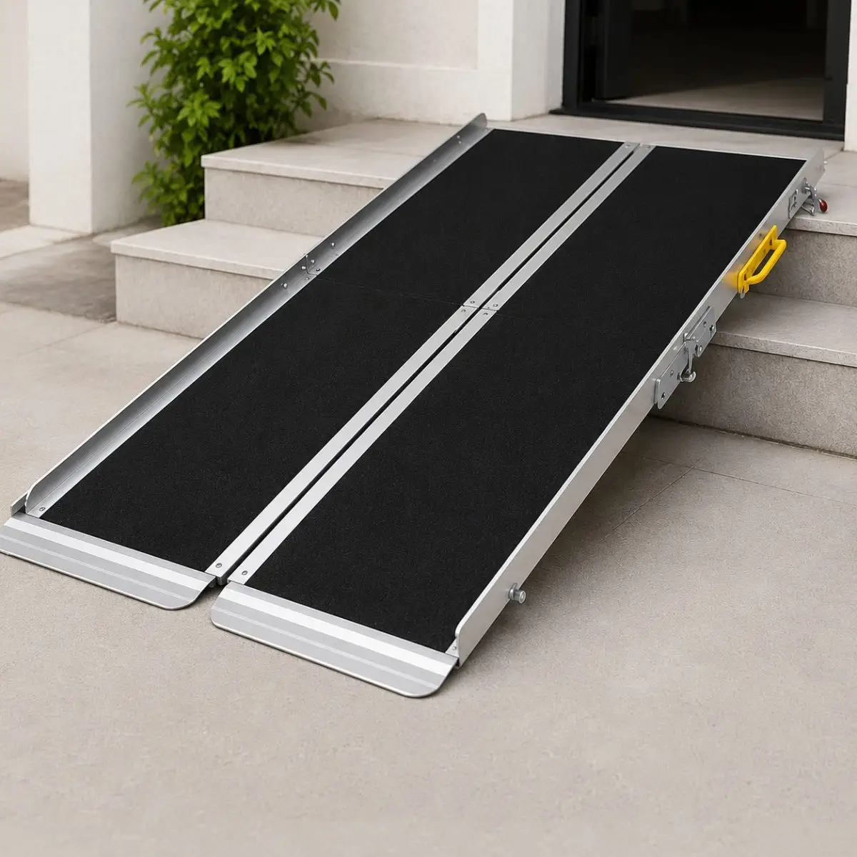 Step ramp for wheelchair access and mobility support